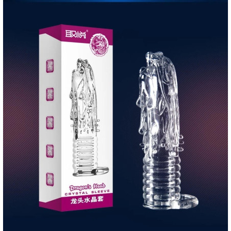 Dragon Head Penis Sleeve Enlarge Enhancer Extender Erection Impotence Aid Condom
