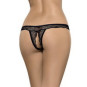 Obsessive Miamor Crotchless Thong – Schwarzer Spitzen-String mit offenem Schritt