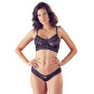 Cottelli LINGERIE Soft-BH & Slip Set – zarte Spitze, schwarz (S/M)