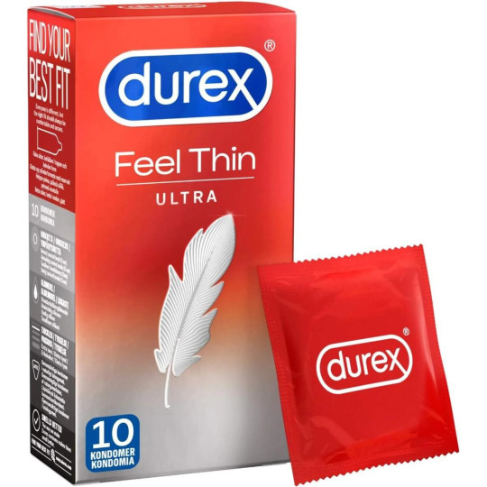 Durex Ultra Thin Feel Kondome – Intensives Lustempfinden – 10 Stück
