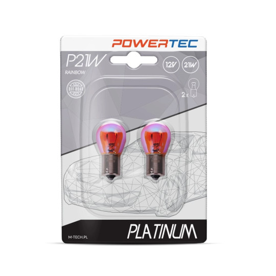Powertec Platinum BA15s P21W S25 21W Rainbow 12V Blister 2 StÃ¼ck