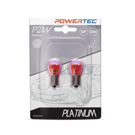 Powertec Platinum BA15s P21W S25 21W Rainbow 12V Blister 2 StÃ¼ck