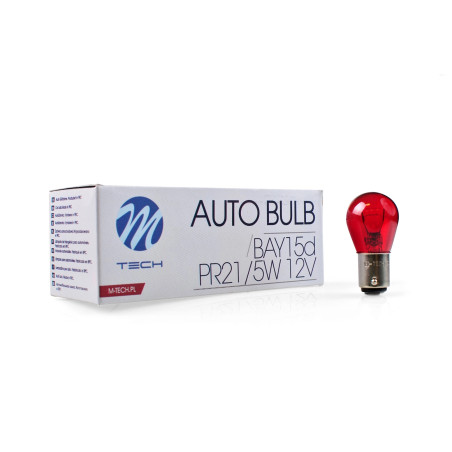 M-TECH P21/5W 12V Rot GlÃ¼hlampe mit BAY15d-Sockel