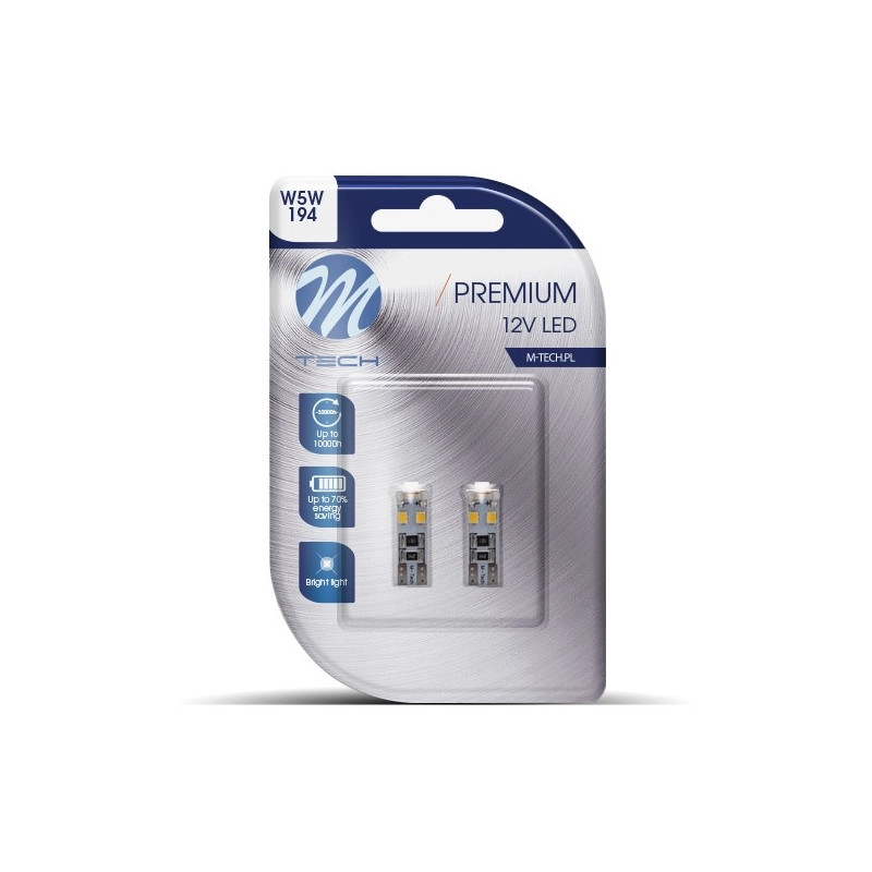 M-TECH Premium LED W5W Lampe 8xSMD3528 CANBUS 12V KaltweiÃŸ