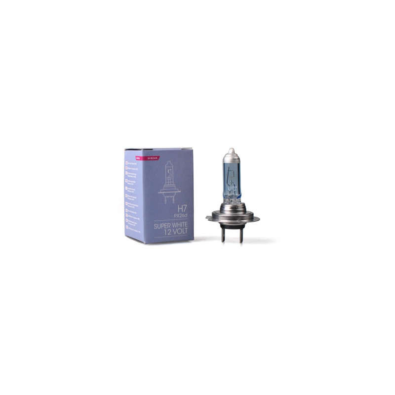 M-TECH SuperWhite H7 Halogenlampe 55W PX26d 12V â€“ Leistungsstarkes WeiÃŸlicht