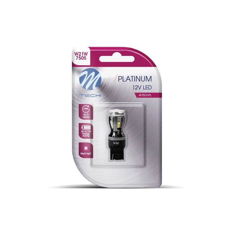 M-TECH Platinum LED Diode W21W T20 14x2835 SMD CANBUS KaltweiÃŸ 12-24V