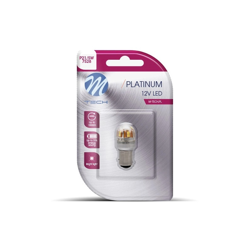 M-TECH Platinum LED-Diode L827 BAY15d 15x2835 SMD CANBUS WeiÃŸ 12-24V