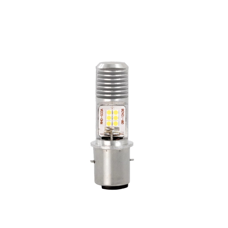 M-TECH LED-Lampe BA20D 12x3030 SMD 6W 10-80V AC/DC KaltweiÃŸ