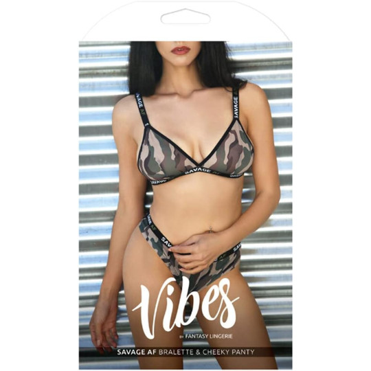 Vibes Savage AF Dessous-Set – Trendiges BH-Set in Tarnoptik