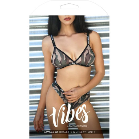 Vibes Savage AF Dessous-Set – Trendiges BH-Set in Tarnoptik