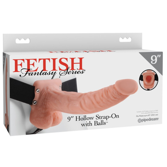 9“ Hollow Strap-on with Balls – Fetish Fantasy Series