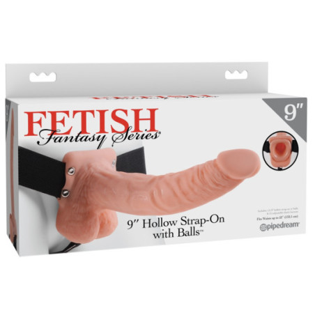 9“ Hollow Strap-on with Balls – Fetish Fantasy Series