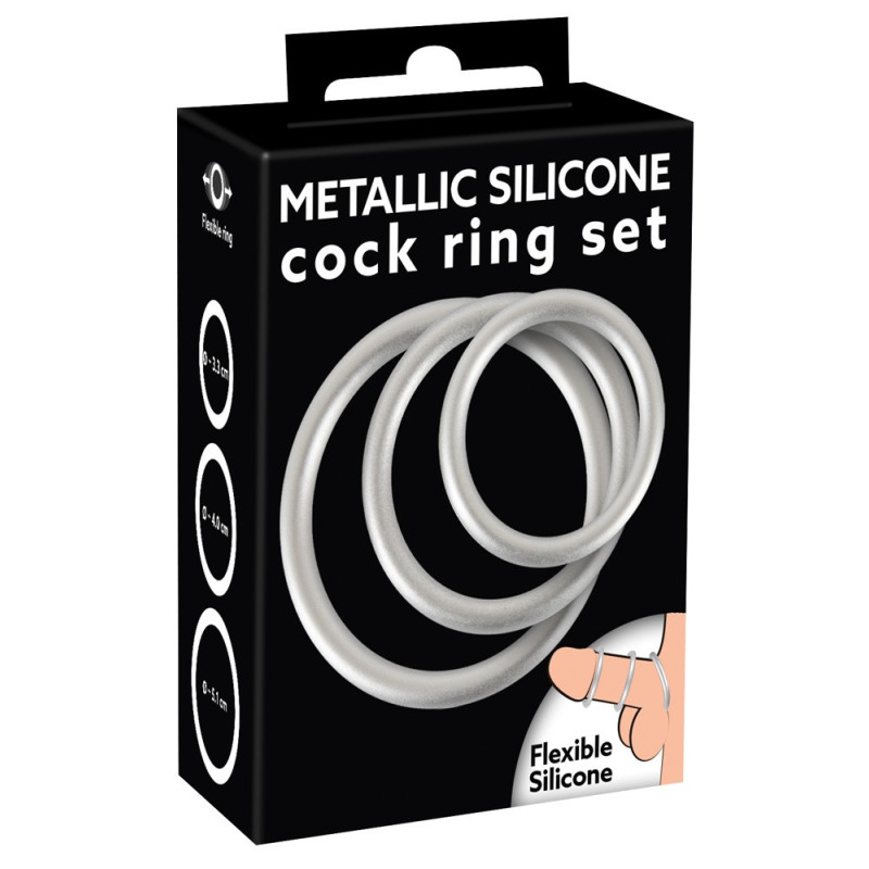 Metallic Silicone Cock Ring Set – You2Toys