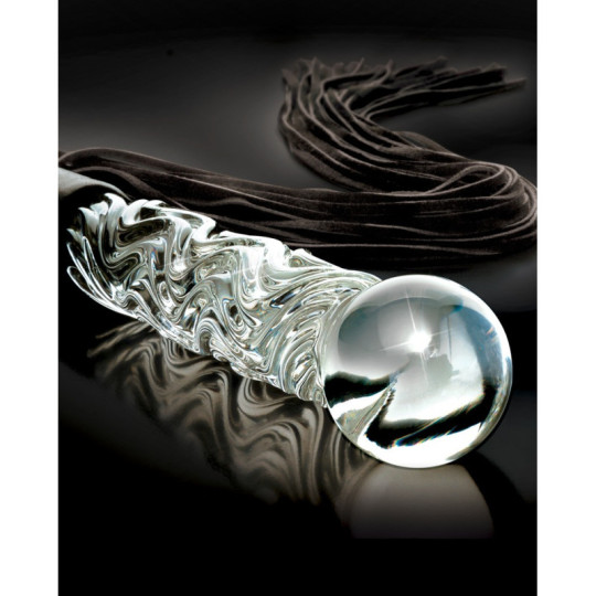 Hand Blown Glass Whip – Icicles