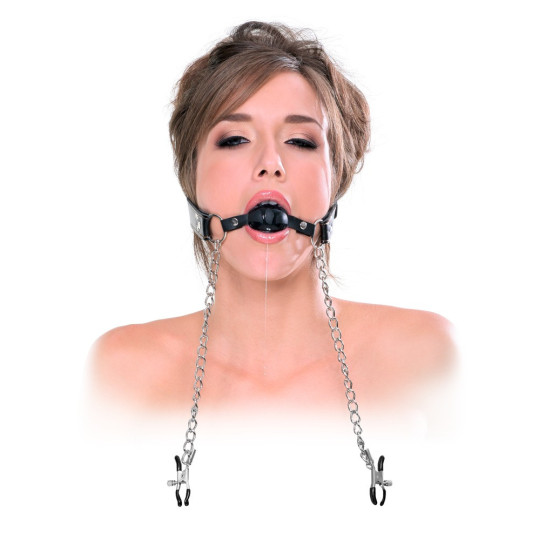 Deluxe Ball Gag and Nipple Clamps – Fetish Fantasy Extreme