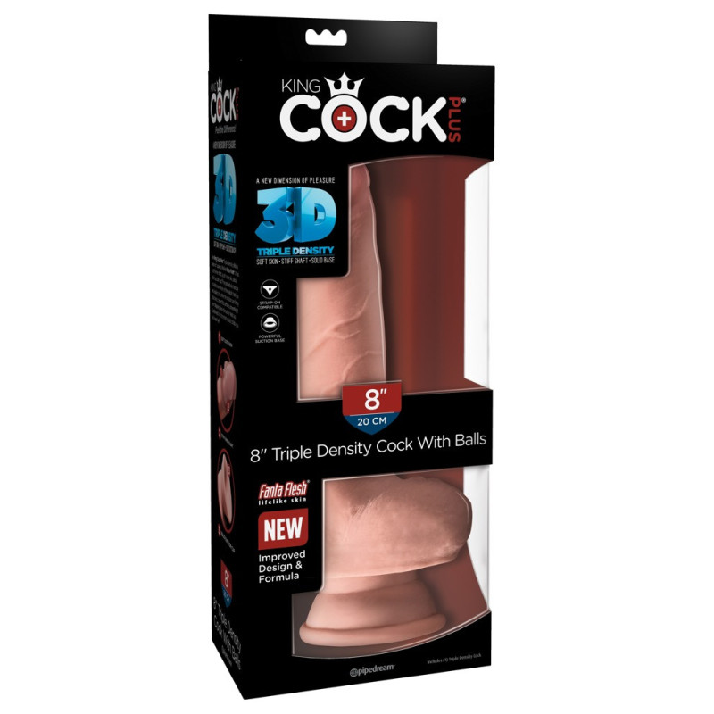 8“ Triple Density Cock with Balls – King Cock Plus