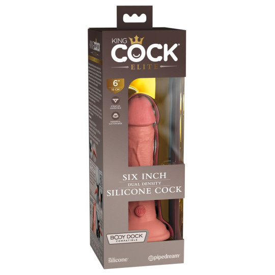 6“ Dual Density Silicone Cock – King Cock Elite