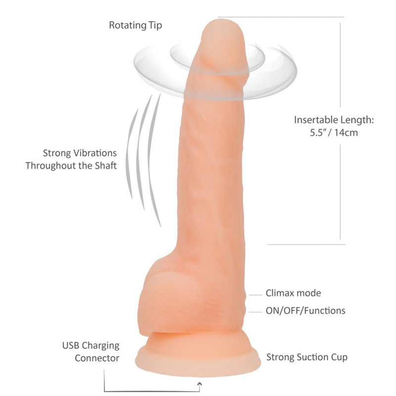 8“ Rotating & Vibrating Dong – Naked Addiction