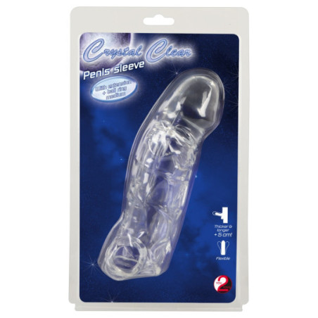 Penis Sleeve with extension + ball ring – Crystal