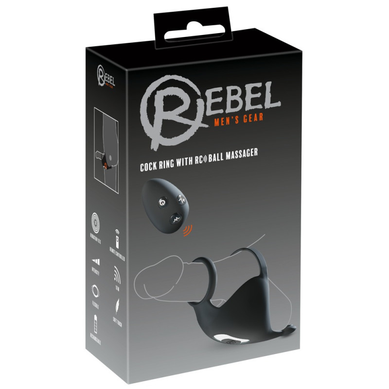 Cock ring with RC ball massager – Rebel