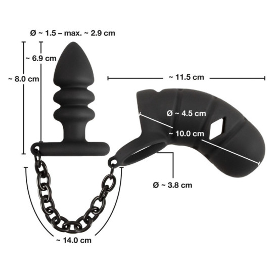 Cock cage with butt plug – Black Velvets