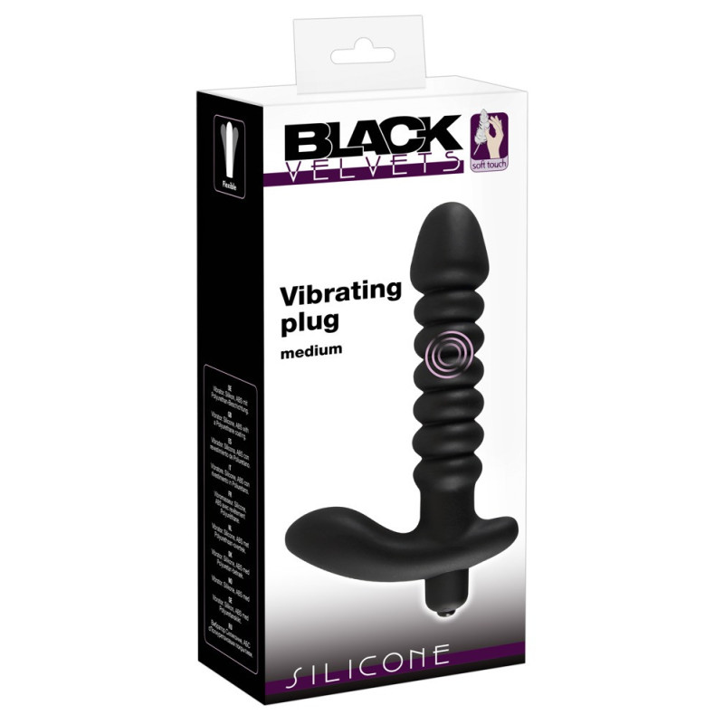 Vibrating plug medium – Black Velvets