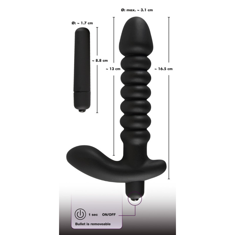 Vibrating plug medium – Black Velvets