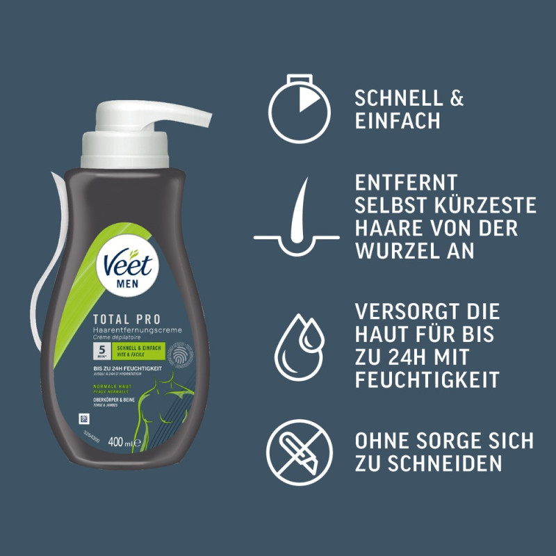 Men TOTAL PRO Haarentfernungscreme – Veet