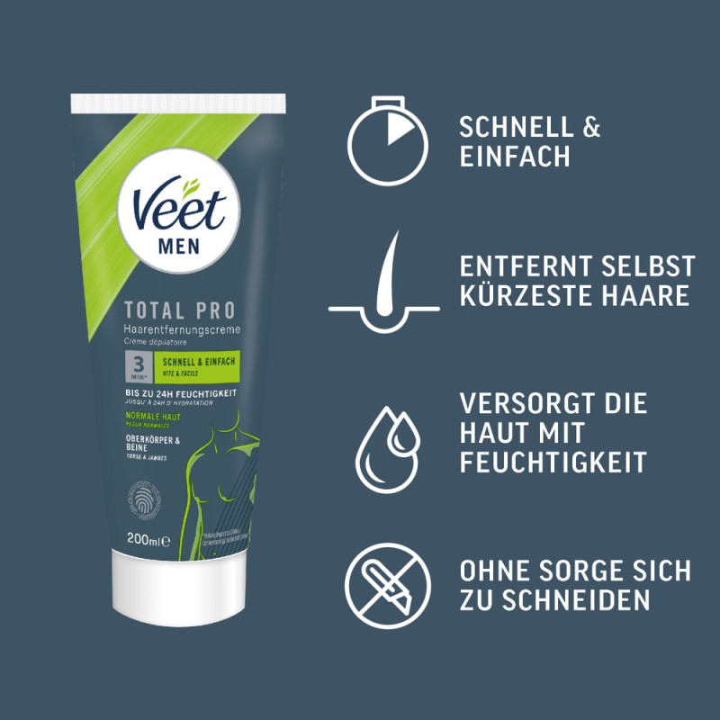Men TOTAL PRO Haarentfernungscreme – Veet