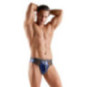 Svenjoyment String in Dunkelblau mit Wetlook und Netz-Einsät