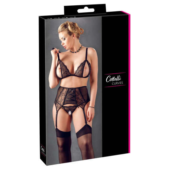 Cottelli CURVES Set – Soft-BH, Strapsgurt und String – Cotte