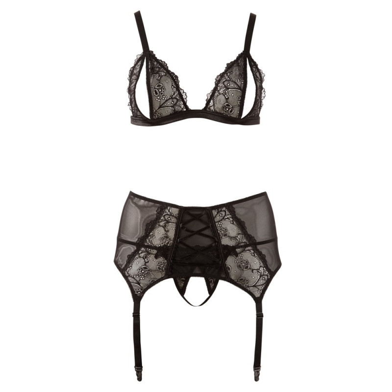 Cottelli CURVES Set – Soft-BH, Strapsgurt und String – Cotte