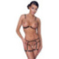 Cottelli LINGERIE BH-Set – busenfreier BH und String ouvert 