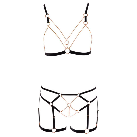 Cottelli LINGERIE BH-Set – busenfreier BH und String ouvert 