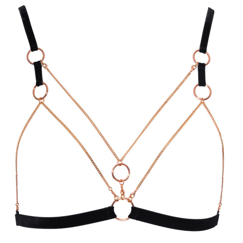Cottelli LINGERIE BH-Set – busenfreier BH und String ouvert 