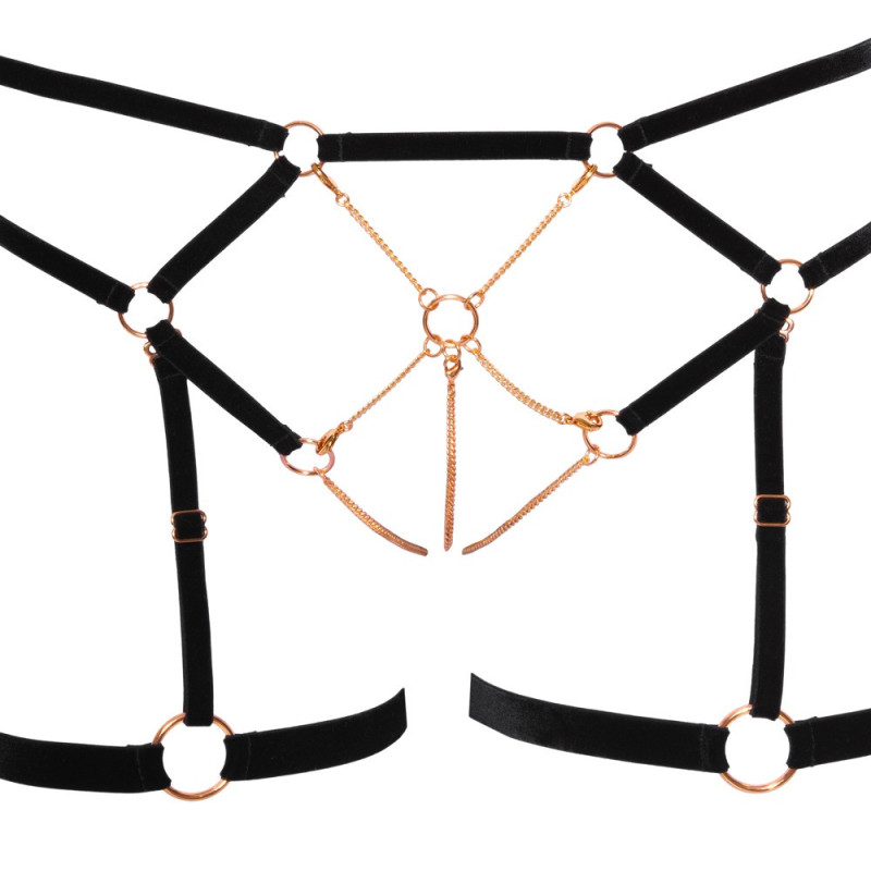 Cottelli LINGERIE BH-Set – busenfreier BH und String ouvert 