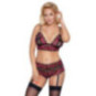 Cottelli CURVES Set: Soft-BH und Straps-Slip ouvert – Cottel