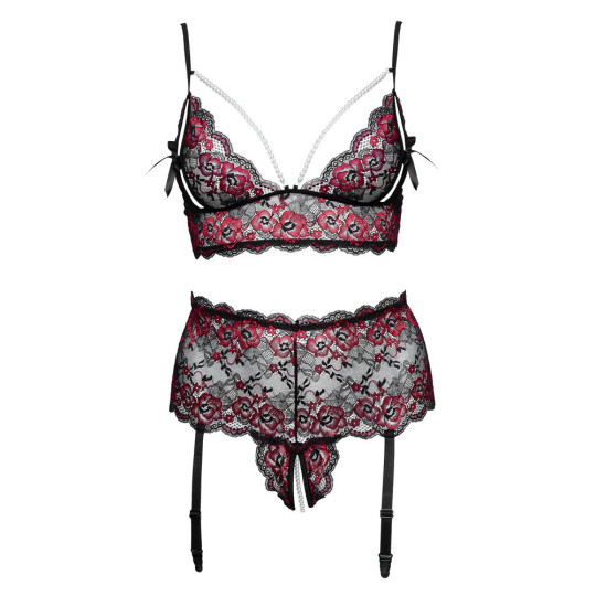 Cottelli CURVES Set: Soft-BH und Straps-Slip ouvert – Cottel
