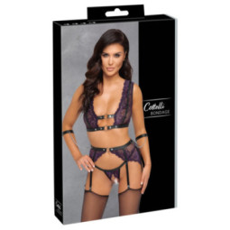 Cottelli BONDAGE Straps-Set mit Bralette, Strapsgurt, String