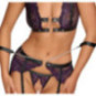 Cottelli BONDAGE Straps-Set mit Bralette, Strapsgurt, String
