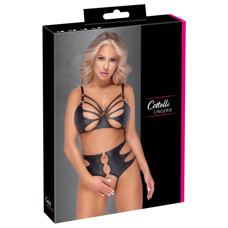 Cottelli LINGERIE Soft-BH und Taillen-Slip ouvert im Set – C