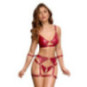 Cottelli BONDAGE Set mit Soft-BH und Straps-Slip ouvert – Co