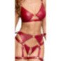 Cottelli BONDAGE Set mit Soft-BH und Straps-Slip ouvert – Co