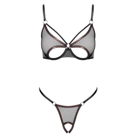 Cottelli LINGERIE Dessous-Set – Bügel-BH & Ouvert-String, sc