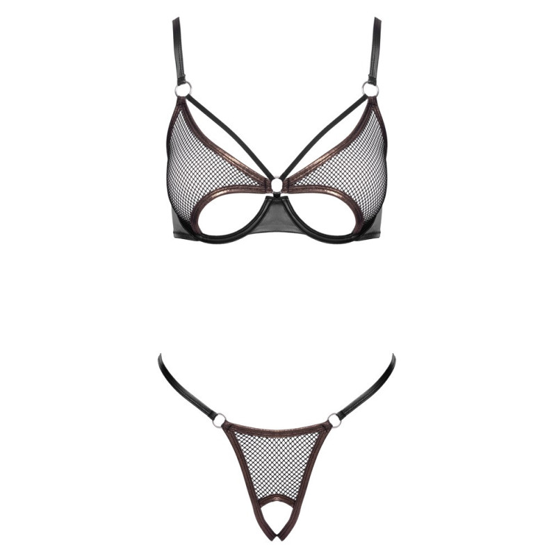 Cottelli LINGERIE Dessous-Set – Bügel-BH & Ouvert-String, sc