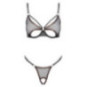 Cottelli LINGERIE Dessous-Set – Bügel-BH & Ouvert-String, sc
