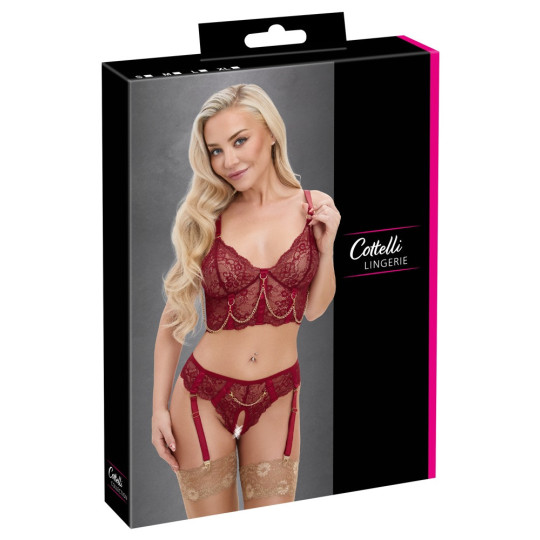 Cottelli LINGERIE Dessous-Set: Longline-BH & Straps-Riostrin