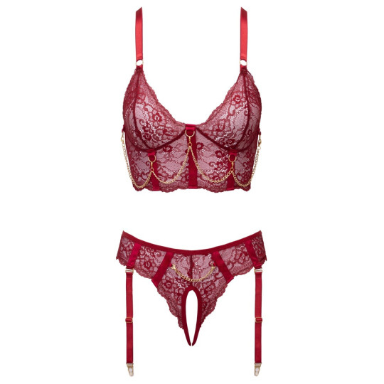 Cottelli LINGERIE Dessous-Set: Longline-BH & Straps-Riostrin