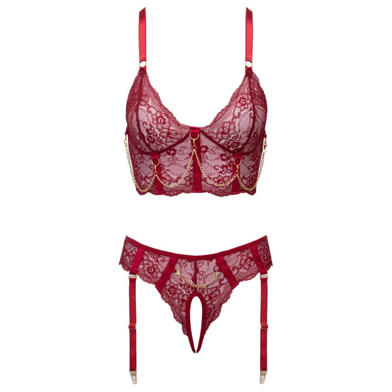 Cottelli LINGERIE Dessous-Set: Longline-BH & Straps-Riostrin