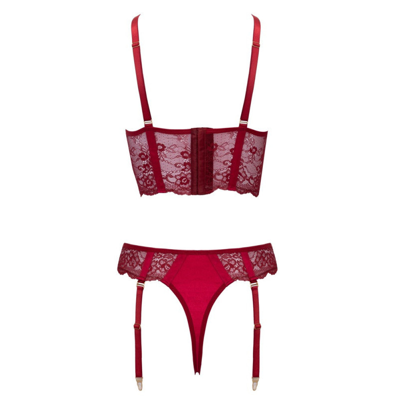 Cottelli LINGERIE Dessous-Set: Longline-BH & Straps-Riostrin